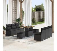 Ensemble de canapé de jardin avec coussin polyrotin Mobilier salon vidaXL vidaXL