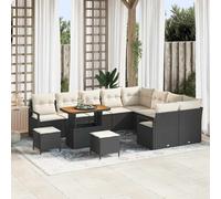 vidaXL Ensemble de canapé de jardin avec coussins 13 pcs Gris Poly Rattan