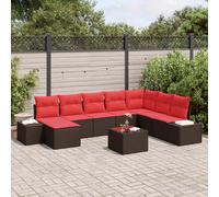 vidaXL Ensemble de canapé de Jardin 9 pcs Marron polyrotin, Jardin et terrasse, Ensemble Moderne de Salon extérieur, canapé en rotin résistant, sièges Flexibles en Acier
