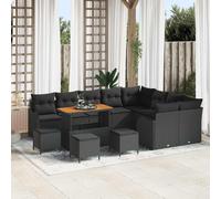 Ensemble De Canapé De Jardin Vidaxl 13 Pièces Avec Coussins Beige Poly Rattan Acacia, Ensemble De Salle À Manger De Jardin Vidaxl 4 Pièces Avec Coussins Beige Poly Rattan Acacia, Canapé De Jardin De D