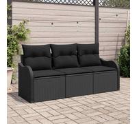 Ensemble De Canapé De Jardin 3 Pièces Avec Coussins Gris Poly Rattan, Canapé De Jardin 2 Places Avec Rangement Et Coussins Gris Poly Rattan