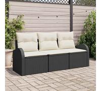 vidaXL Ensemble de canapé de jardin 3 pièces en poly rotin avec coussins Sécurité d'été