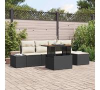 vidaXL Ensemble de canapés de jardin 6 pièces en poly rotin avec coussins et stockage Gris