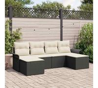 Vidaxl Ensemble De Canapé De Jardin 6 Pièces Avec Coussins Gris Poly Rattan, Vidaxl Canapé De Jardin 2 Places Avec Rangement Et Coussins Gris Poly Rattan