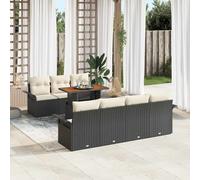 vidaXL Ensemble de canapé de jardin avec mémoire 8 pcs Gris Poly Rattan