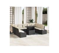 Ensemble De Canapé De Jardin Vidaxl Ensemble De 10 Noir Et Crème