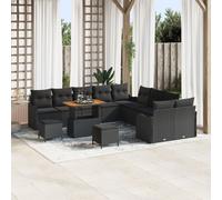 Ensemble De Canapé De Jardin De 13 Pièces Vidaxl Avec Coussins Noir Poly Rattan Acacia, Canapé De Jardin 2 Places Vidaxl Avec Coussins Noir Poly Rattan, Ensemble De Salle À Manger De Jardin De 3 Pièce