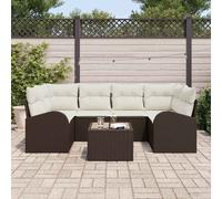 vidaXL Ensemble canapé de jardin 7 pcs Gris 55 x 55 x 37 cm Poly rotin