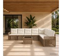 Ensemble de canapé de jardin polyrotin Mobilier Canapé d’extérieur Banc vidaXL v