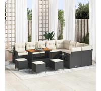 vidaXL Ensemble de canapés de jardin 13 pcs Beige Poly-Rattan