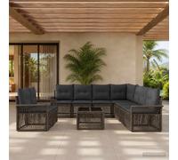 Ensemble de canapé de jardin polyrotin Transat Assises patio Mobilier vidaXL vid