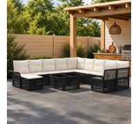 vidaXL Ensemble de canapé de Jardin 12 pc Gris et Gris foncé polyrotin