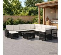 vidaXL Ensemble de canapé de Jardin 12 pc Gris et Gris foncé polyrotin