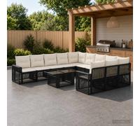 vidaXL Ensemble de canapé de Jardin 12 pc Gris et Gris foncé polyrotin