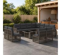 Ensemble de canapé de jardin Réglable 12 pc polyrotin Mobilier canapés vidaXL vi