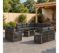 Ensemble de canapé de jardin Réglable 12 pc polyrotin Mobilier Patio en vidaXL v