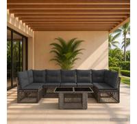 Ensemble de canapé de jardin Réglable 7 pc polyrotin meubles Transat vidaXL vida