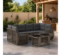 Ensemble de canapé de jardin Réglable 7 pc polyrotin Mobilier Transat vidaXL vid