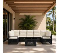 vidaXL Ensemble de canapé de Jardin 8 pc Gris et Gris foncé polyrotin