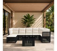 vidaXL Ensemble de canapé de Jardin 8 pc Gris polyrotin