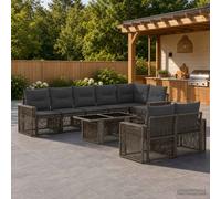 Ensemble de canapé de jardin Réglable 9 pc polyrotin canapé patio vidaXL vidaXL