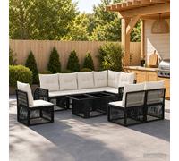 Ensemble de canapé de jardin Réglable 9 pc polyrotin Mobilier en Sièges vidaXL v