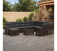 vidaXL Ensemble de canapé de Jardin 11 pc Gris polyrotin