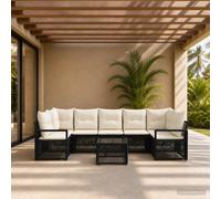 vidaXL Ensemble de canapé de Jardin 8 pc Noir polyrotin