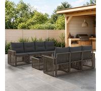 vidaXL Ensemble de canapé de Jardin 8 pc Gris polyrotin