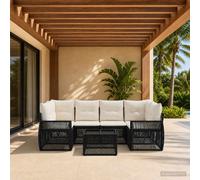 Ensemble de canapé de jardin Réglable polyrotin Mobilier Canapé patio vidaXL vid