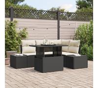 Ensemble De Canapé De Jardin Vidaxl 5 Pièces Noir, Crème