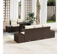 Ensemble De Canapé De Jardin Vidaxl 6 Pièces Marron Poly Rattan