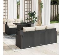 Ensemble De Canapé De Jardin Vidaxl 6 Pièces Noir Et Crème
