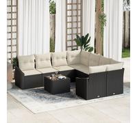 Ensemble De Canapé De Jardin Vidaxl 9 Pièces Crème Et Noir