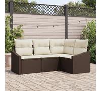 Ensemble De Canapé De Jardin Vidaxl Ensemble De 4 Marron Rattan