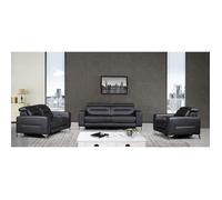 Ensemble de Canapé relax électrique en cuir DOA - Noir 3+2+1 places