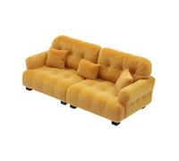 Ensemble de canapé simple fait à la main pour maison de poupée avec causeuse floquée pour scènes réalistes de chambre à coucher