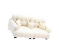 Ensemble de canapé simple fait à la main pour maison de poupée avec causeuse floquée pour scènes réalistes de chambre à coucher