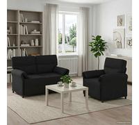 vidaXL Ensemble de Canapés 2 pc Gris Clair Tissu