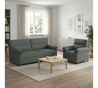 vidaXL Ensemble de Canapés 2 pc Gris Clair Tissu