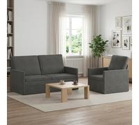 vidaXL Ensemble de Canapés 2 pcs Bleu Tissu en Velours côtelé