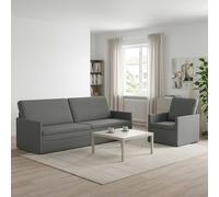 vidaXL Ensemble de Canapés 2 pcs Gris Clair Tissu