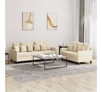 vidaXL Ensemble de canapés 2 pcs avec coussins Tissu Crème