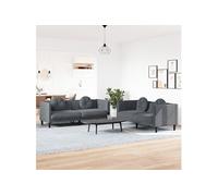 Ensemble de Canapés avec Coussins Meubles Salon 2 pcs Noir Velours vidaXL