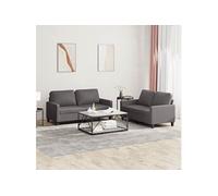 Ensemble de canapés 2 pcs avec coussins Gris Similicuir3201410