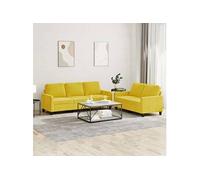 vidaXL Ensemble de canapés 2 pcs avec coussins Velours Bleu