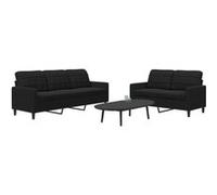 Ensemble de canapés 2 pcs avec coussins Noir Velours Multicolore G