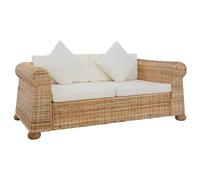 Ensemble de Canapés 2 pcs avec Coussins Rotin Naturel Sofa Maison vidaXL
