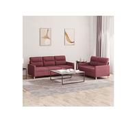 Ensemble de Canapés avec Coussins Sièges Salon 2 pcs Jaune Clair Tissu vidaXL