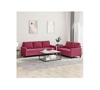 Ensemble de canapés 2 pcs avec coussins Rouge bordeaux Velours3201520